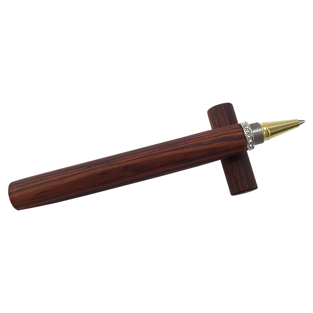 【DT&CREATION】天圓地方原木三角鋼珠筆 - 水晶版