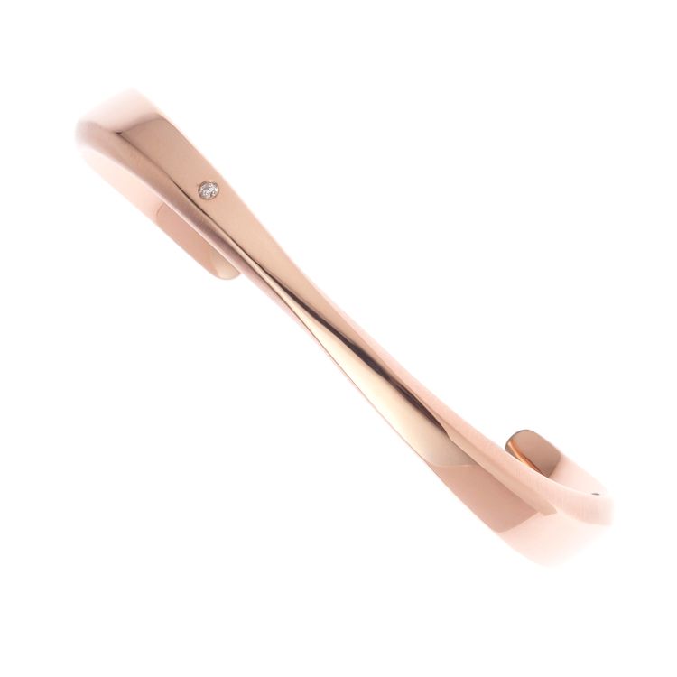 InSteeLife  玫瑰金流線C形環鑲鋯石 流星永恆