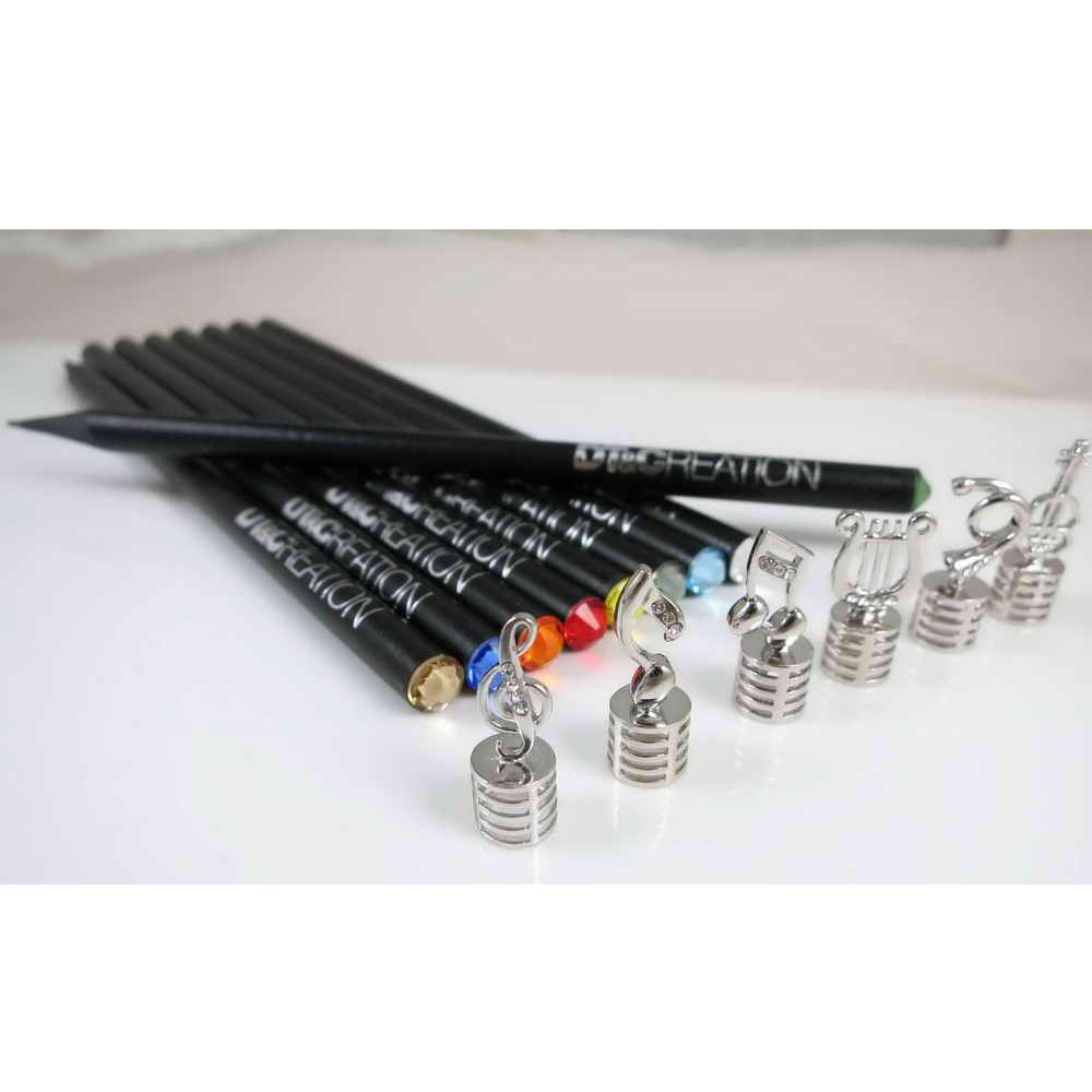 【DT&CREATION】音樂系列黑木消光珠寶鉛筆 (奧地利知名品牌水晶 水晶鉛筆 音樂鉛筆)