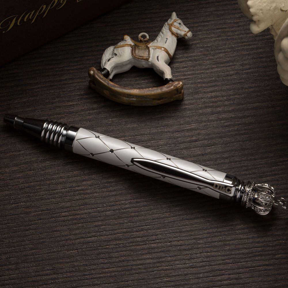 【DT&CREATION】蘭陵王國王原子筆/ 金屬雕刻立體格菱紋伸縮筆