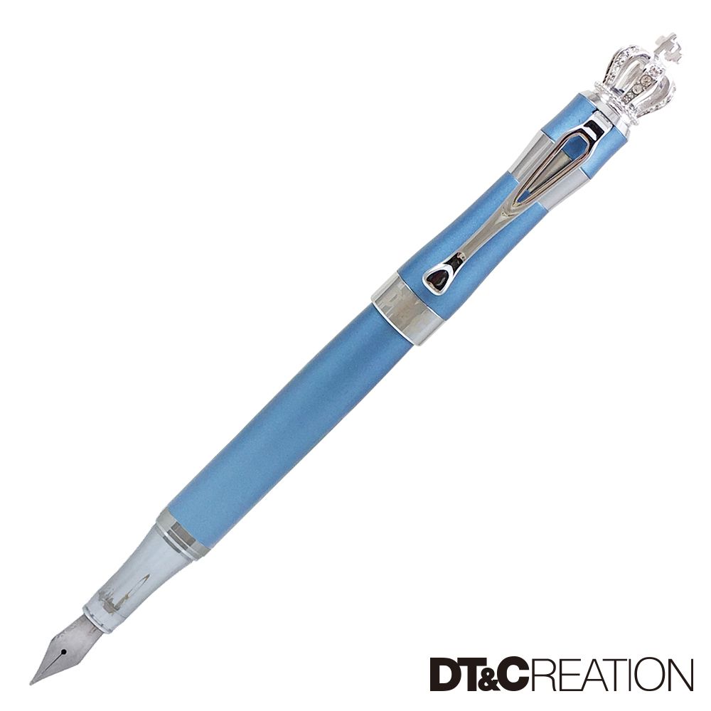 【DT&CREATION】龍行天下皇冠鋼筆 - 藍/銀