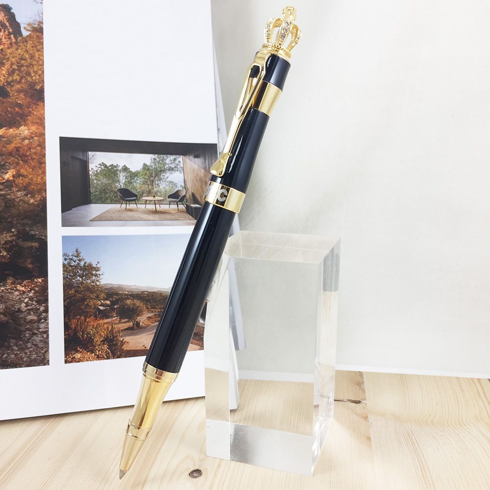 【DT&CREATION】龍行天下皇冠鋼珠筆 - 黑/金