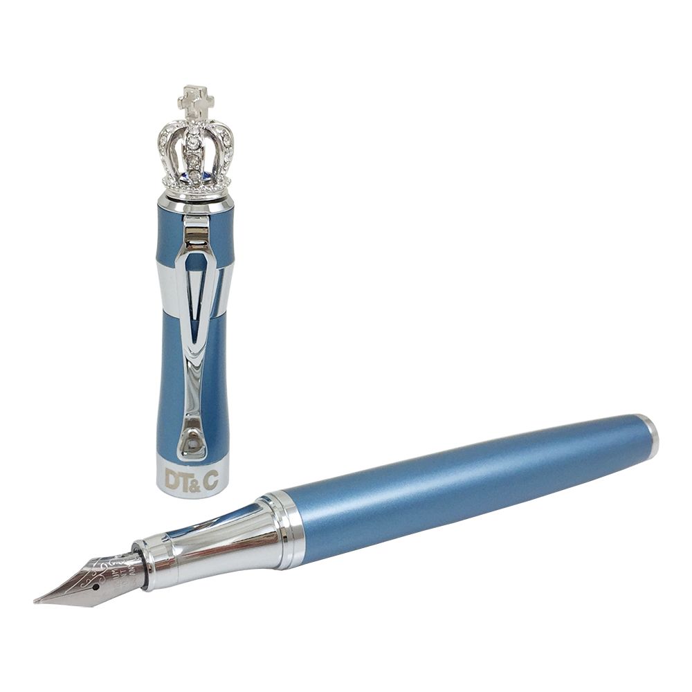 【DT&CREATION】龍行天下皇冠鋼筆 - 藍/銀