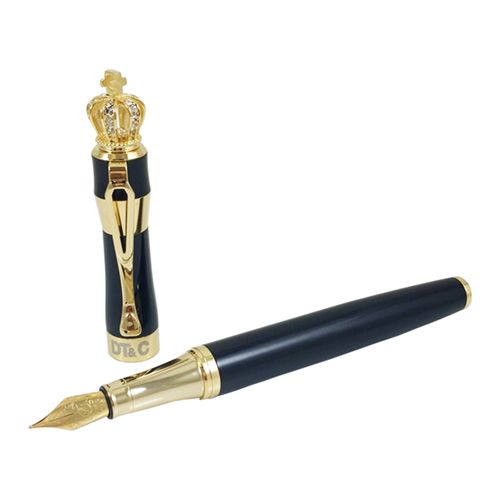 【DT&CREATION】龍行天下皇冠鋼筆 - 黑/金