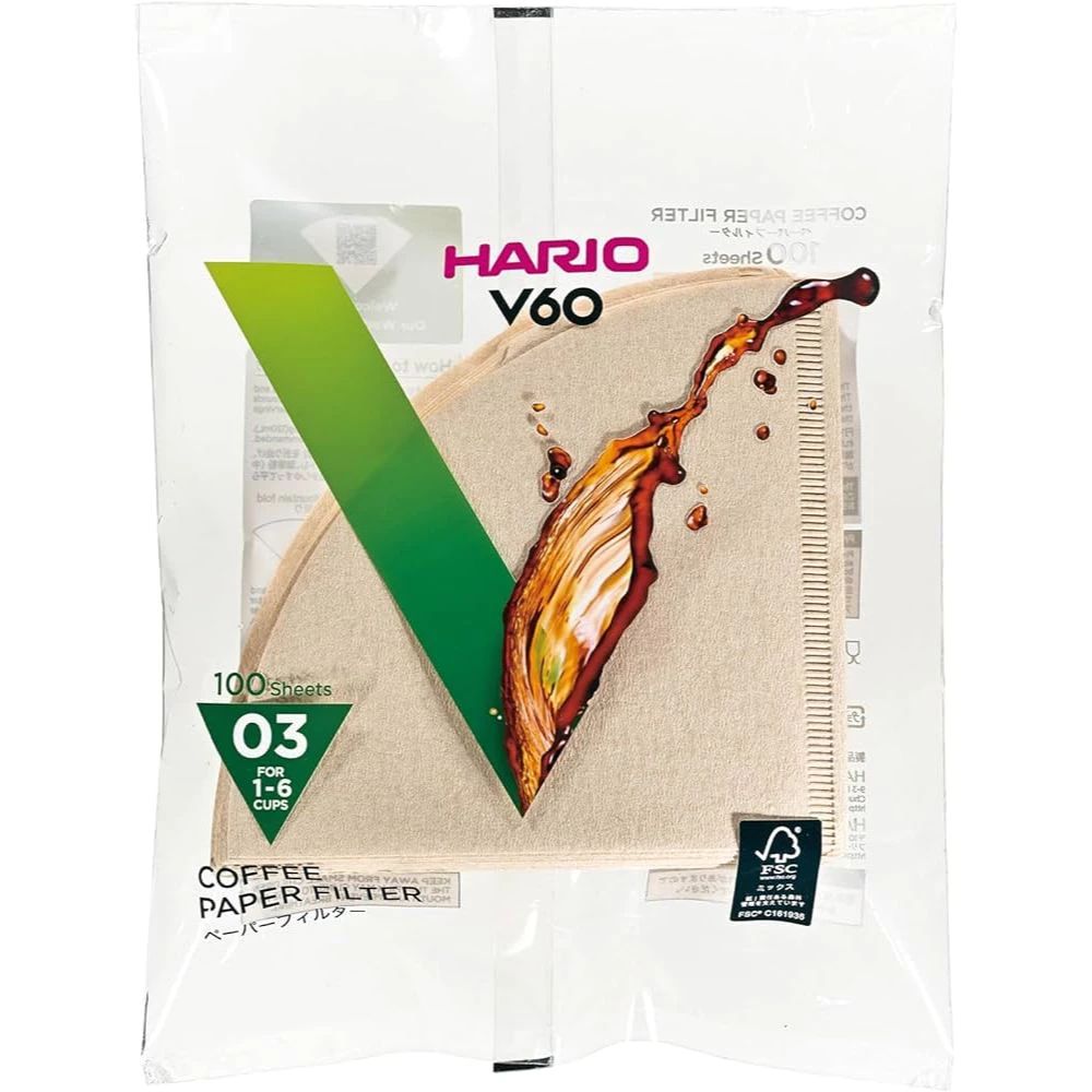 【HARIO】VCF-03-100M Filterpapier (für 1-6 Personen) (HARIO Auswahl)