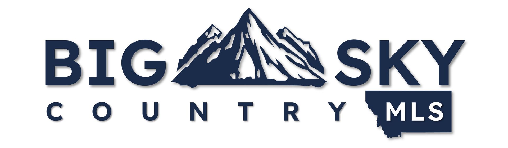 A logo for big sky country mls with a mountain in the middle.