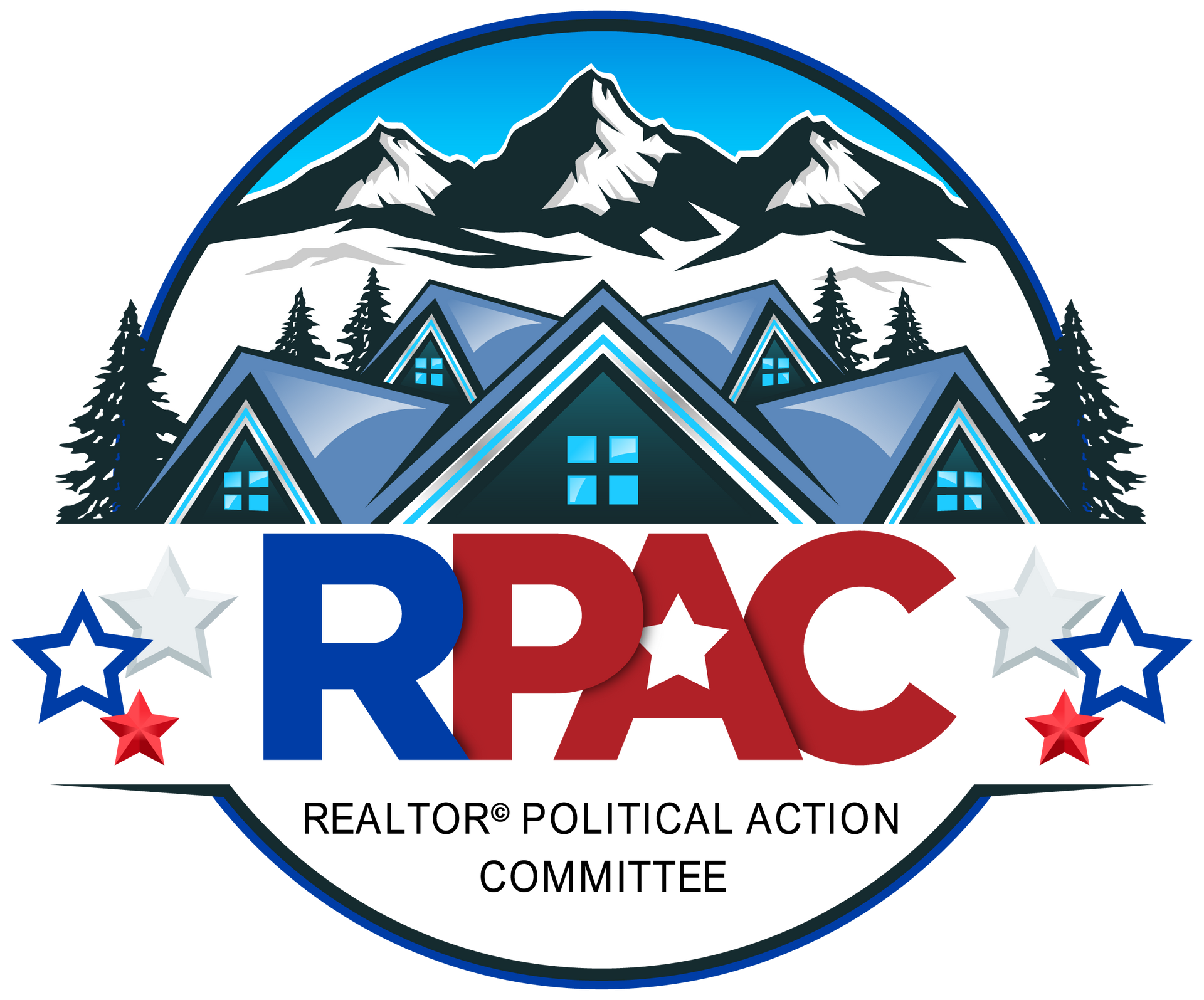 A realtor party logo that says vote act invest