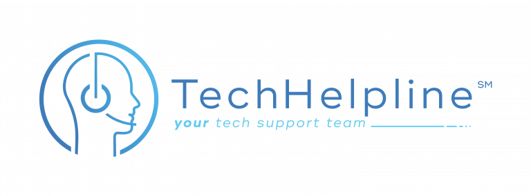 A logo for techhelpline , a tech support team.