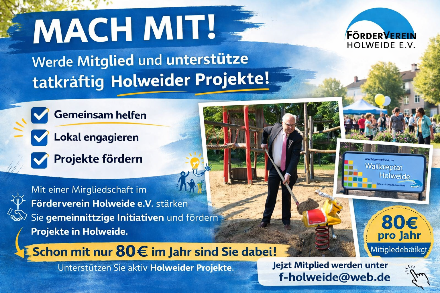 Mach Mit! Werde Mitglied und unterstütze Holweider Projekte!