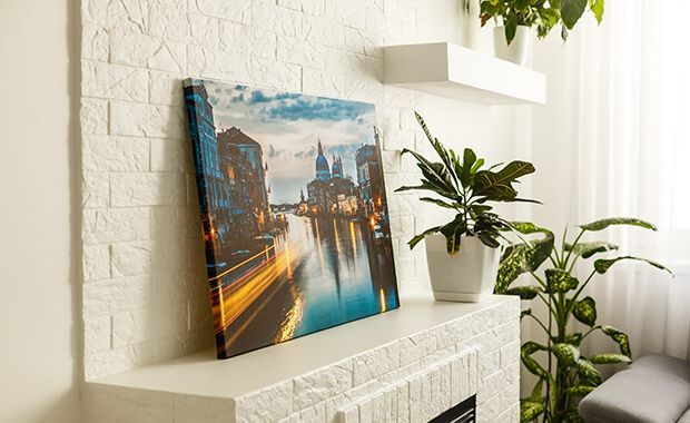 A calendar with flowers on a wooden table