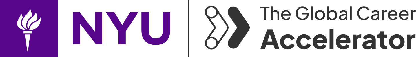 NYU logo with a torch icon, next to  