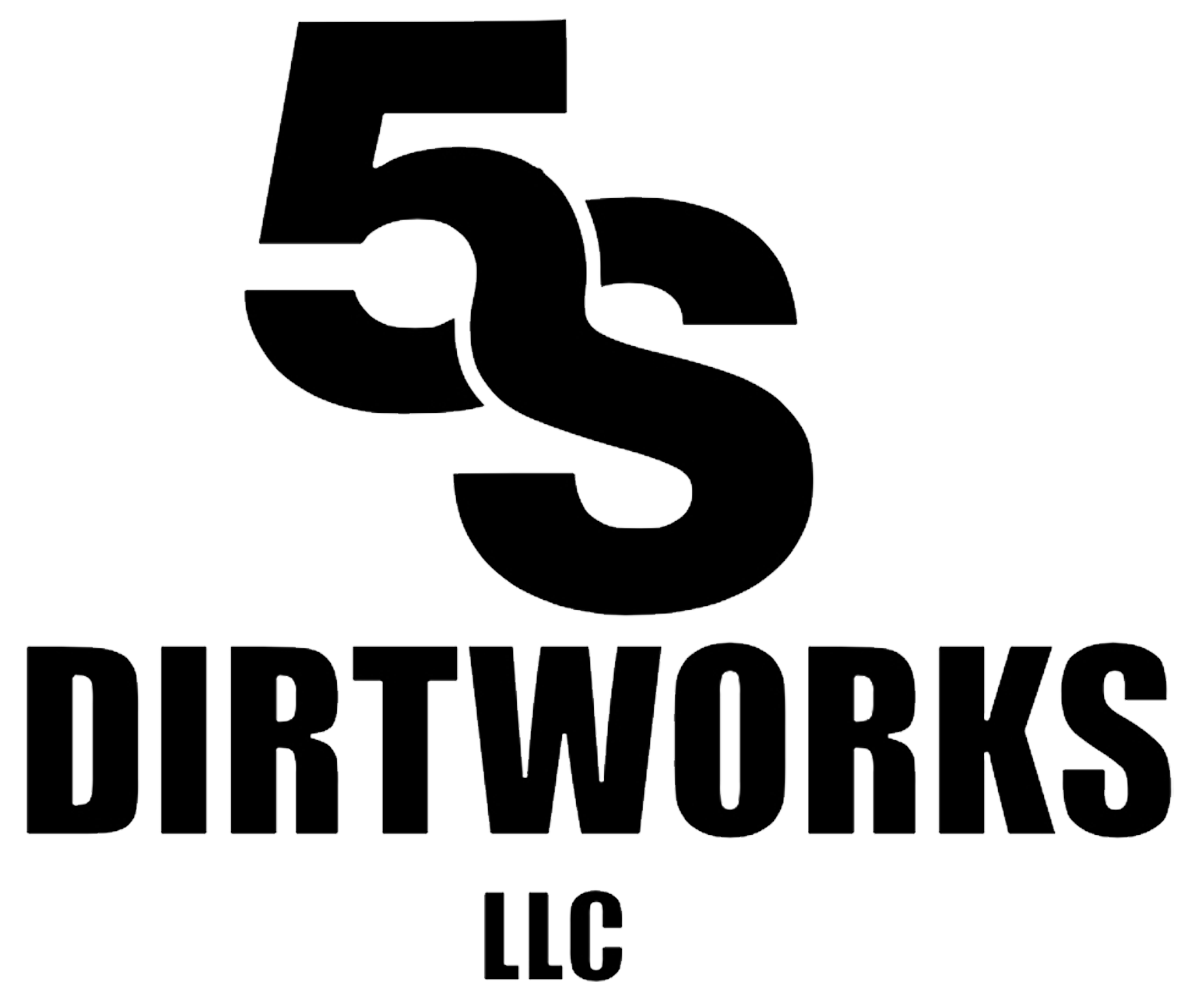 Logo for Dirtworks LLC: large black stylized "5S" above the company name. "LLC" below the name.