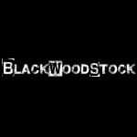 The black woodstock logo is on a black background.