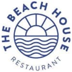 The logo for the beach house restaurant shows a sunset over the ocean.