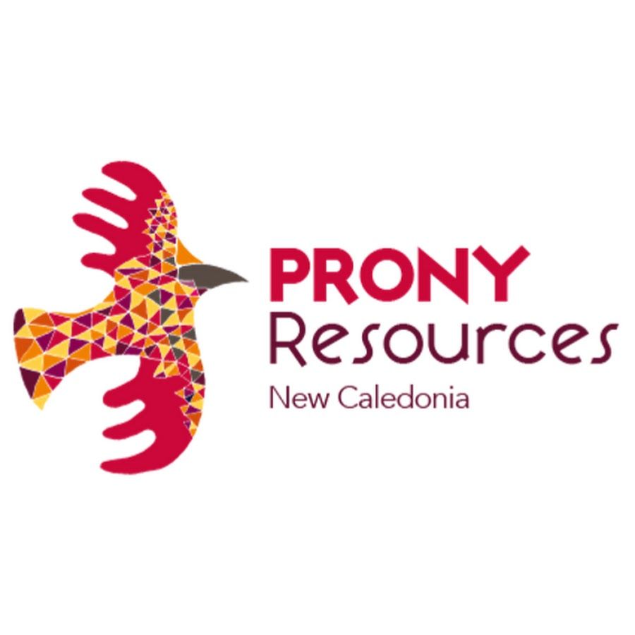A logo for prony resources new caledonia with a bird on it
