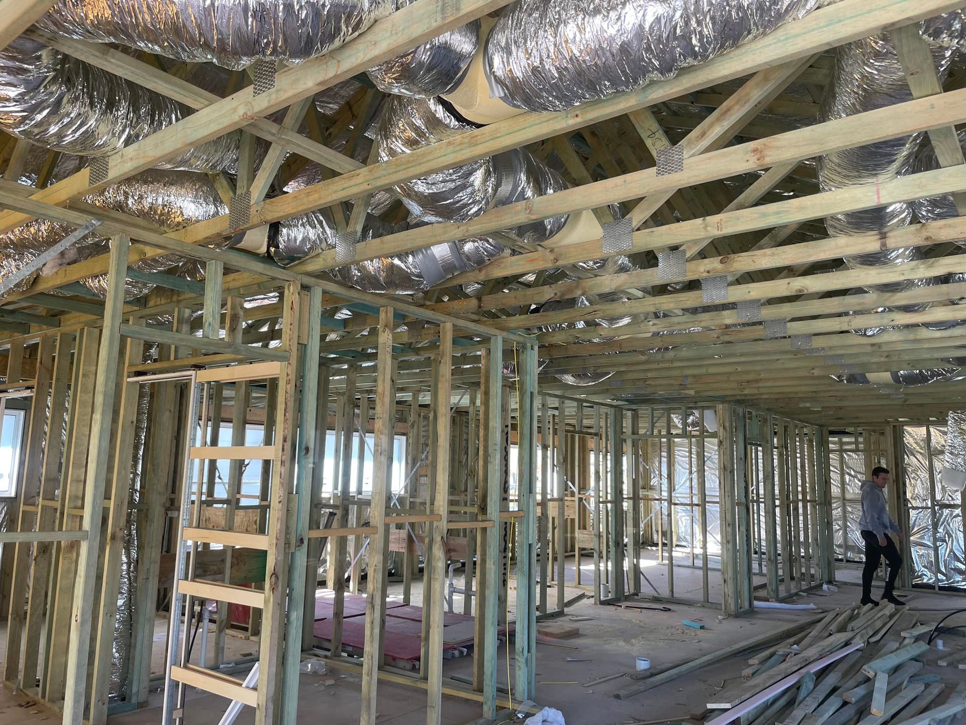 Interior View of a Building Under Construction — McNamara's Frames & Trusses In Taree, NSW