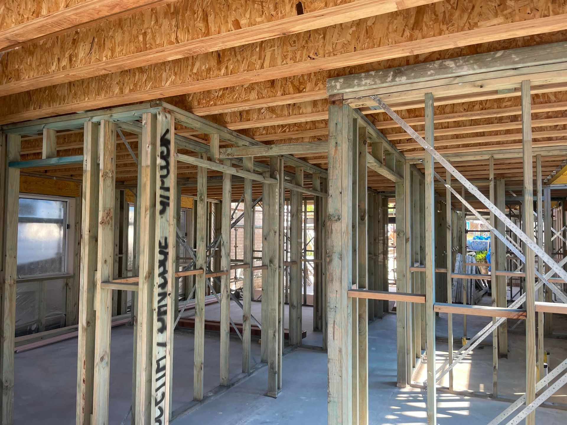 Interior View of a Building Under Construction — McNamara's Frames & Trusses In Gosford, NSW