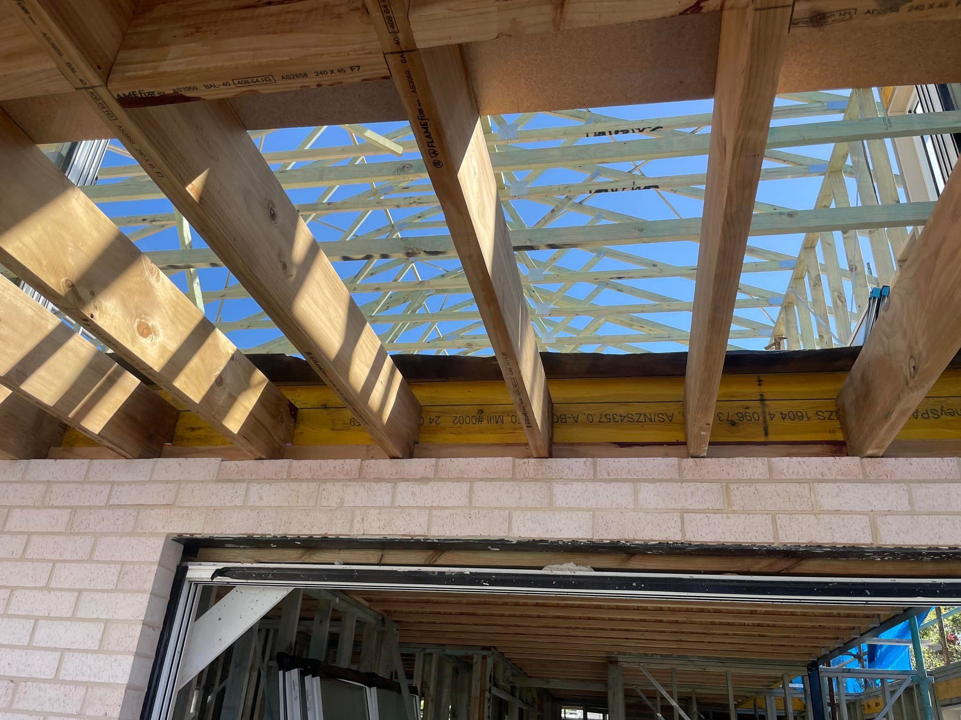 Brick Structure With Wooden Beams — McNamara's Frames & Trusses In Hunter Valley, NSW