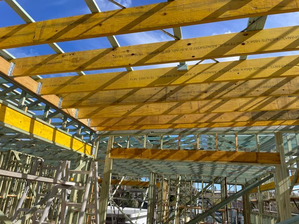 Wooden House Frame Under Construction — McNamara's Frames & Trusses In Woy Woy, NSW
