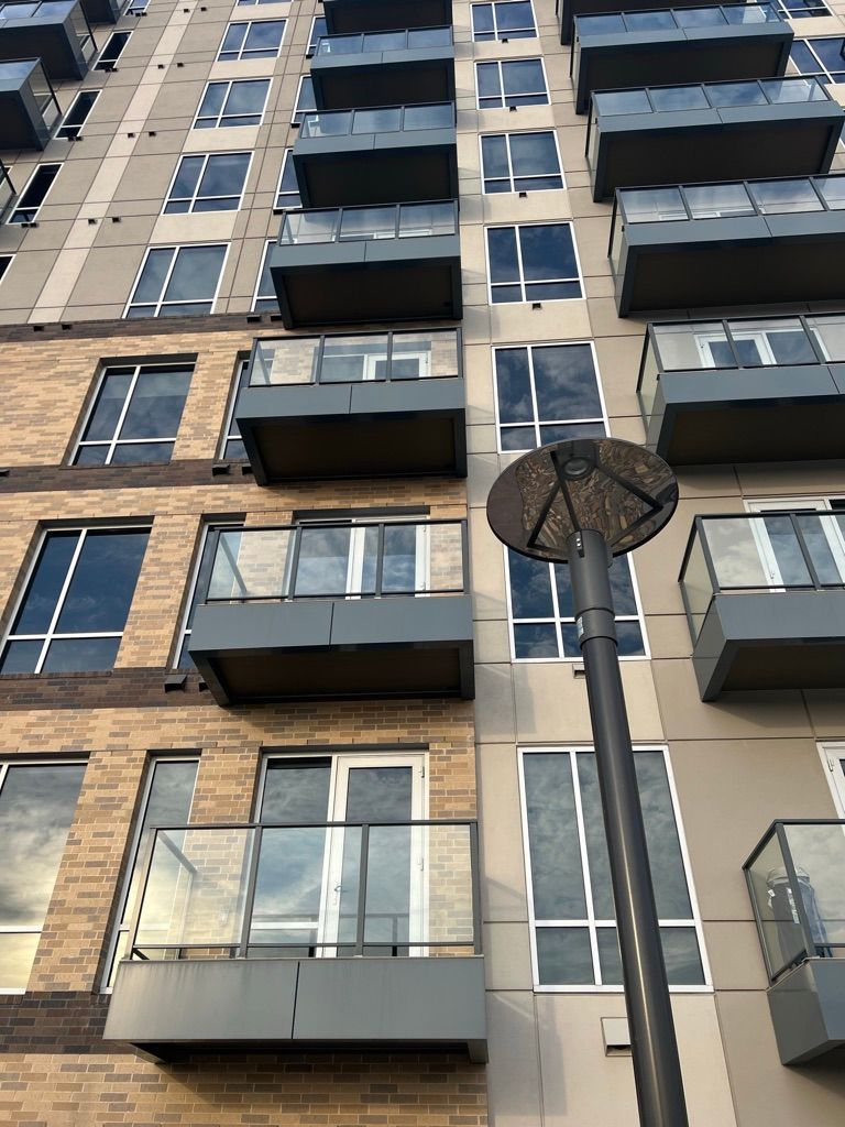 Exterior prefabricated balcony glass guardrails.