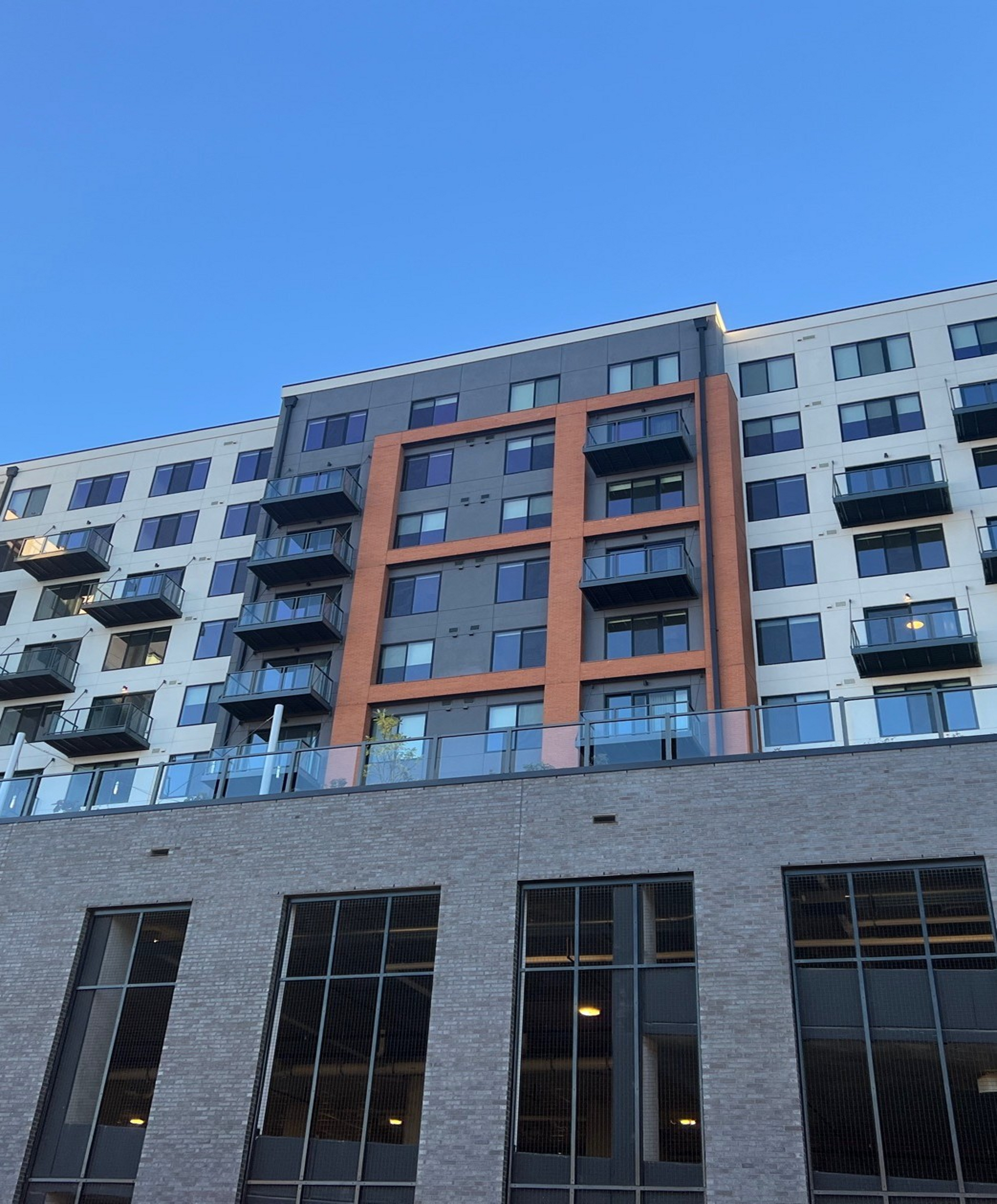 Exterior prefabricated balcony glass guardrails.