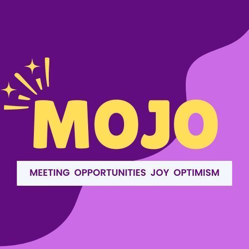 Purple and lavender graphic with the word 