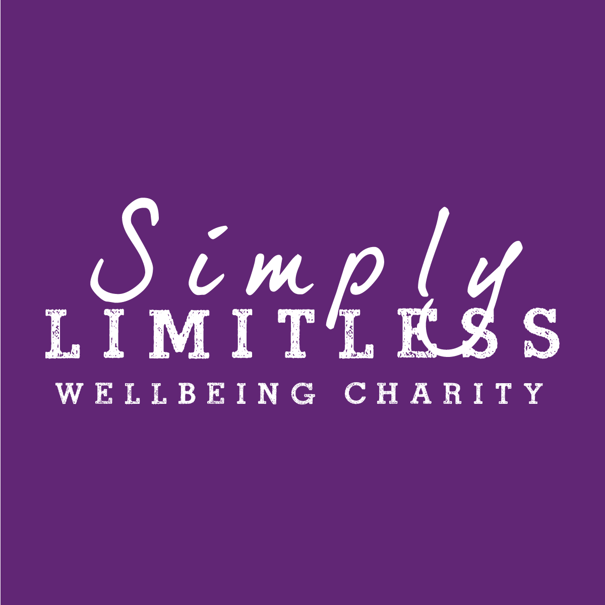 White text on a purple background: