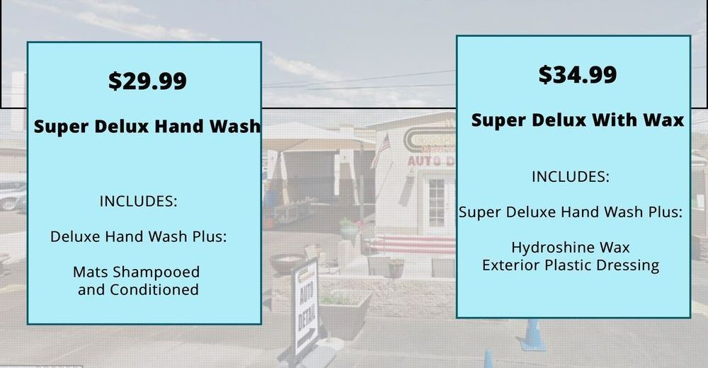A super delux hand wash includes shampoo and conditioner