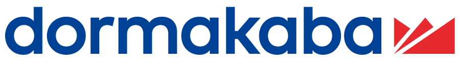 Dormakaba logo in blue text with a red angular design.