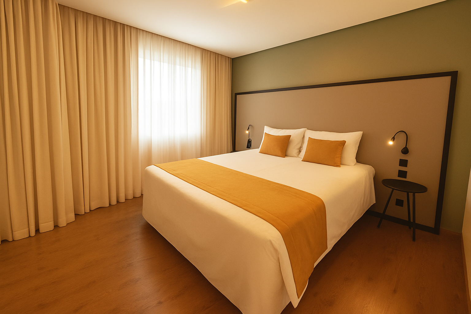 Uma grande sala de conferências com fileiras de cadeiras e um palco