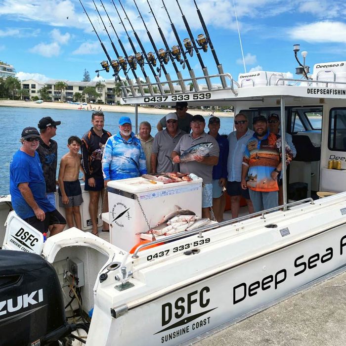 Group Caught Many Fish from a Deep Sea Fishing Charter on the Sunshine Coast QLD
