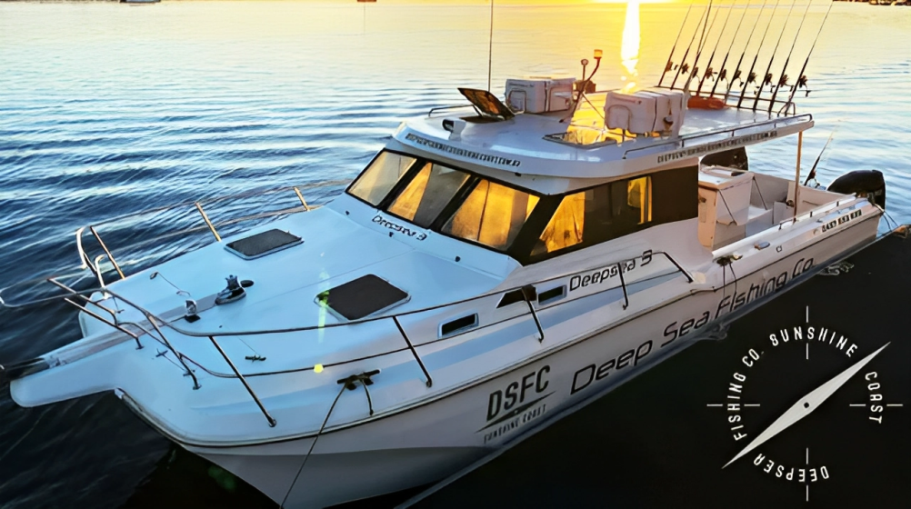 A white boat with the word osfc on the side