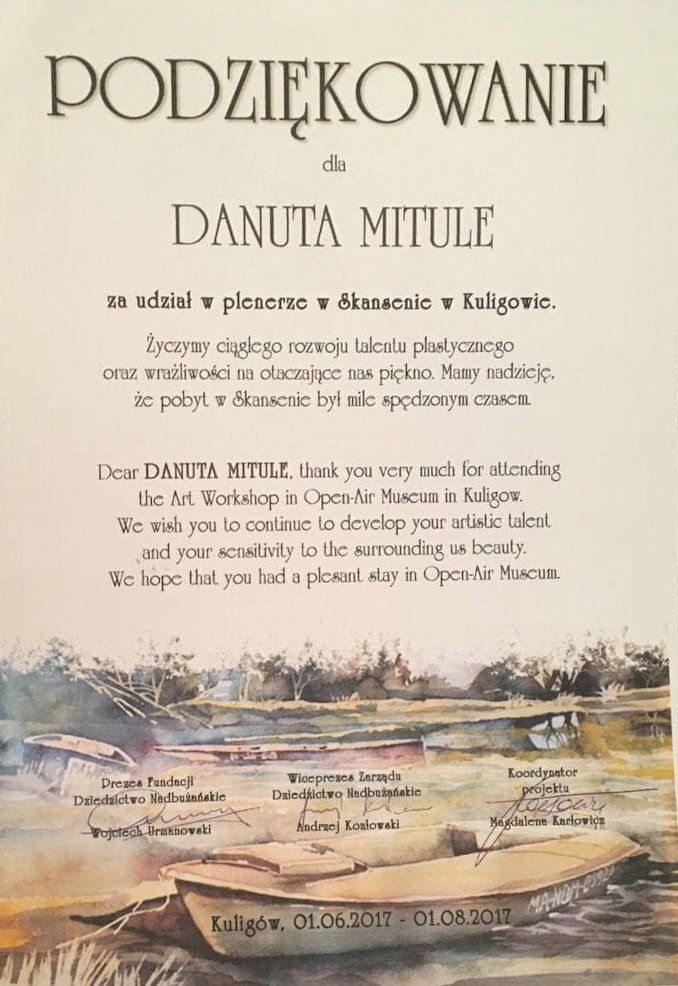 Gratitude for participation Danuta Mitule Erasmus+ Plain eir