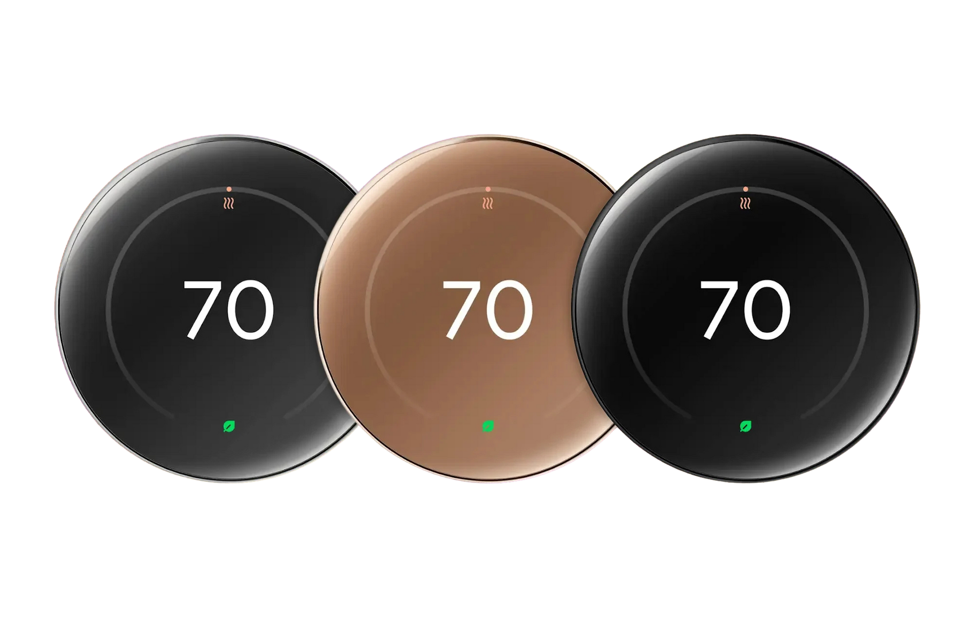 Old, brass-colored dial thermostat, set to 60 degrees, mounted on wooden paneling.