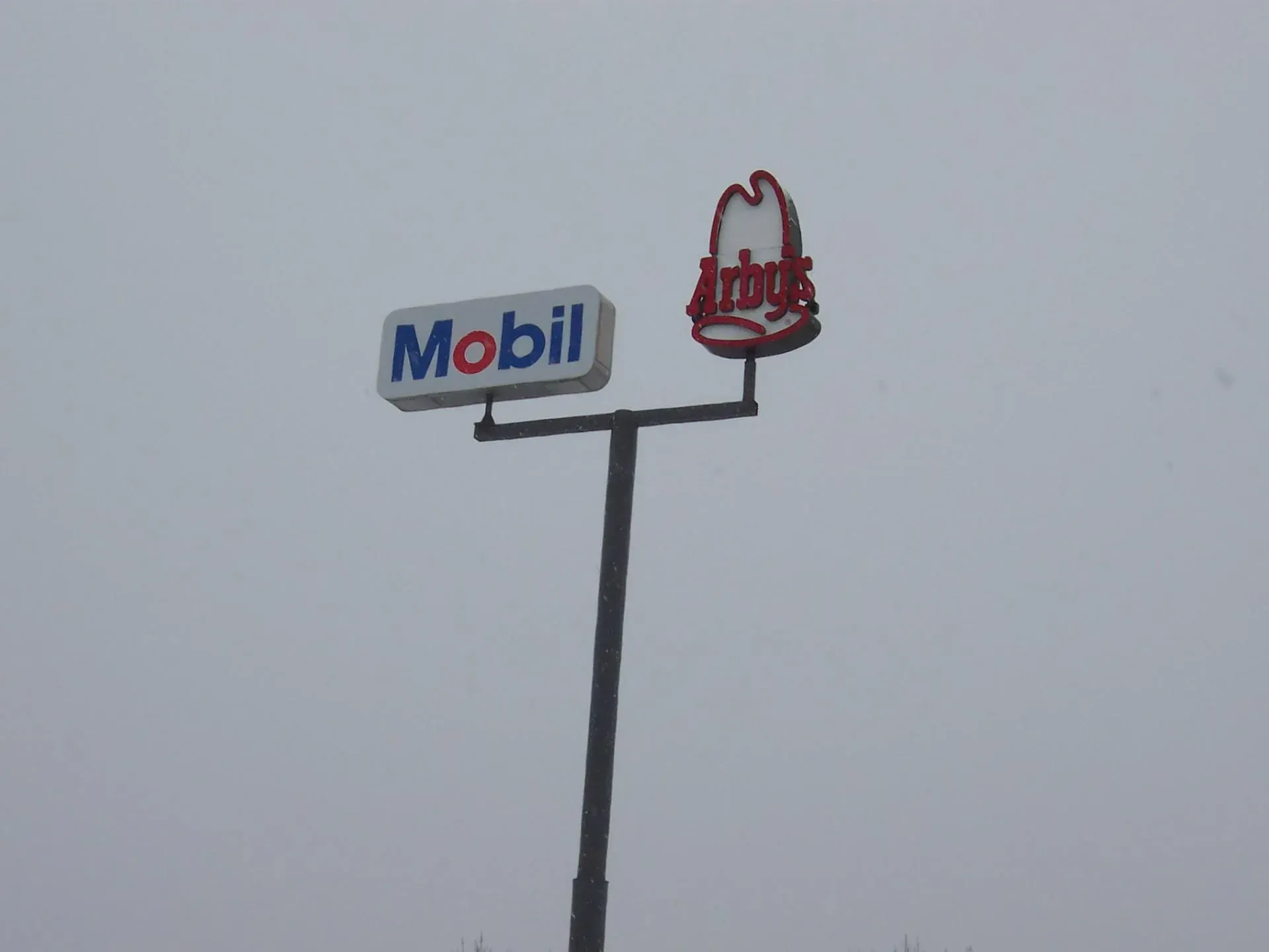 Mobil and Arbys Hi-Rise Signage — Bloomington, IL — Super Sign Service
