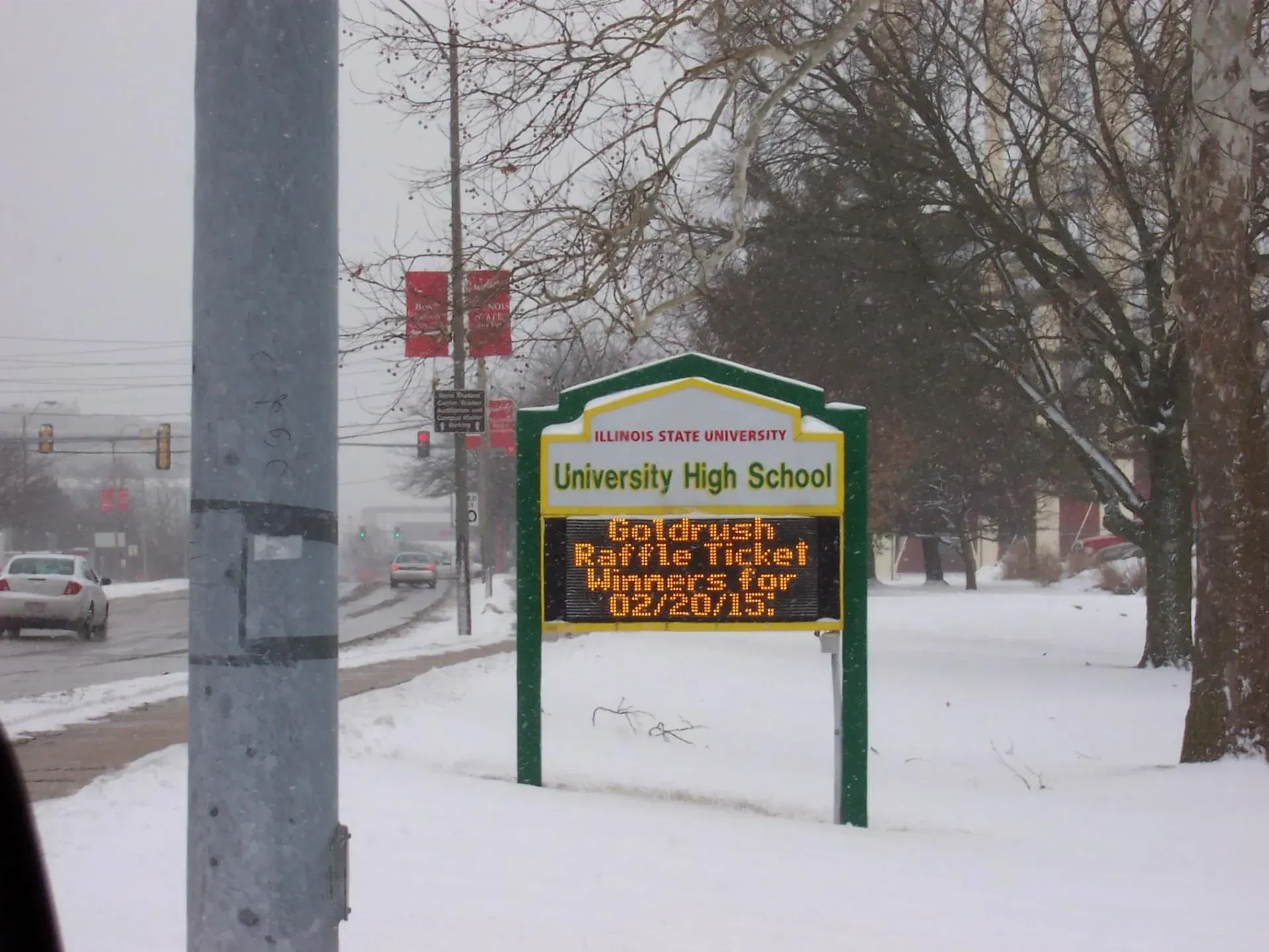 Illinois State University Signage with Led Light Message — Bloomington, IL — Super Sign Service