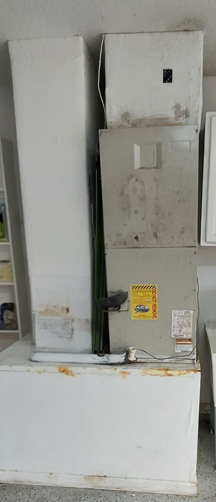 White HVAC system in a room.