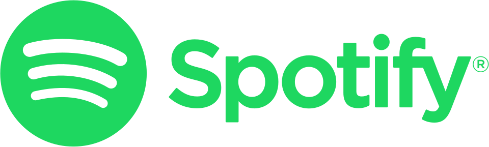 Spotify logo with green circle and black sound waves next to green wordmark
