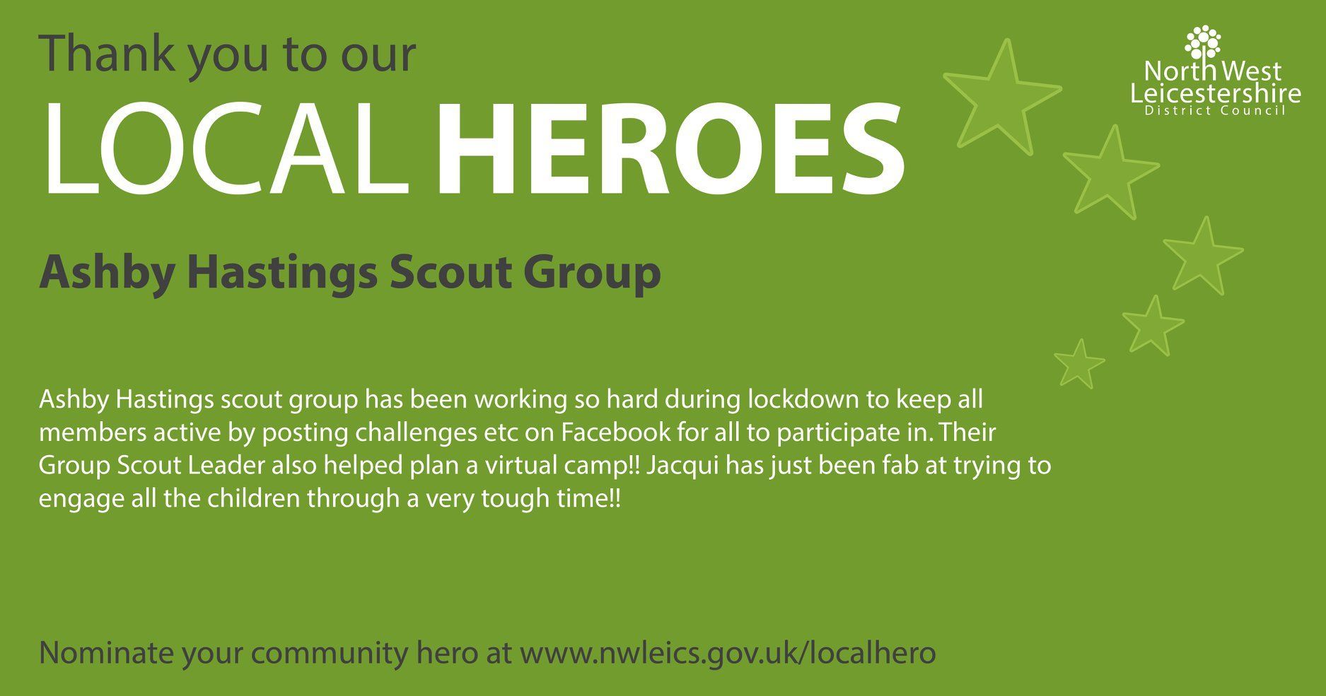 Thank you to our local heroes ashby hastings scout group