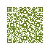 A green and white qr code on a white background.