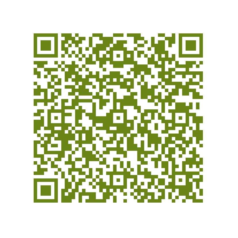 A green and white qr code on a white background.