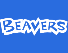 The word beavers is on a blue background