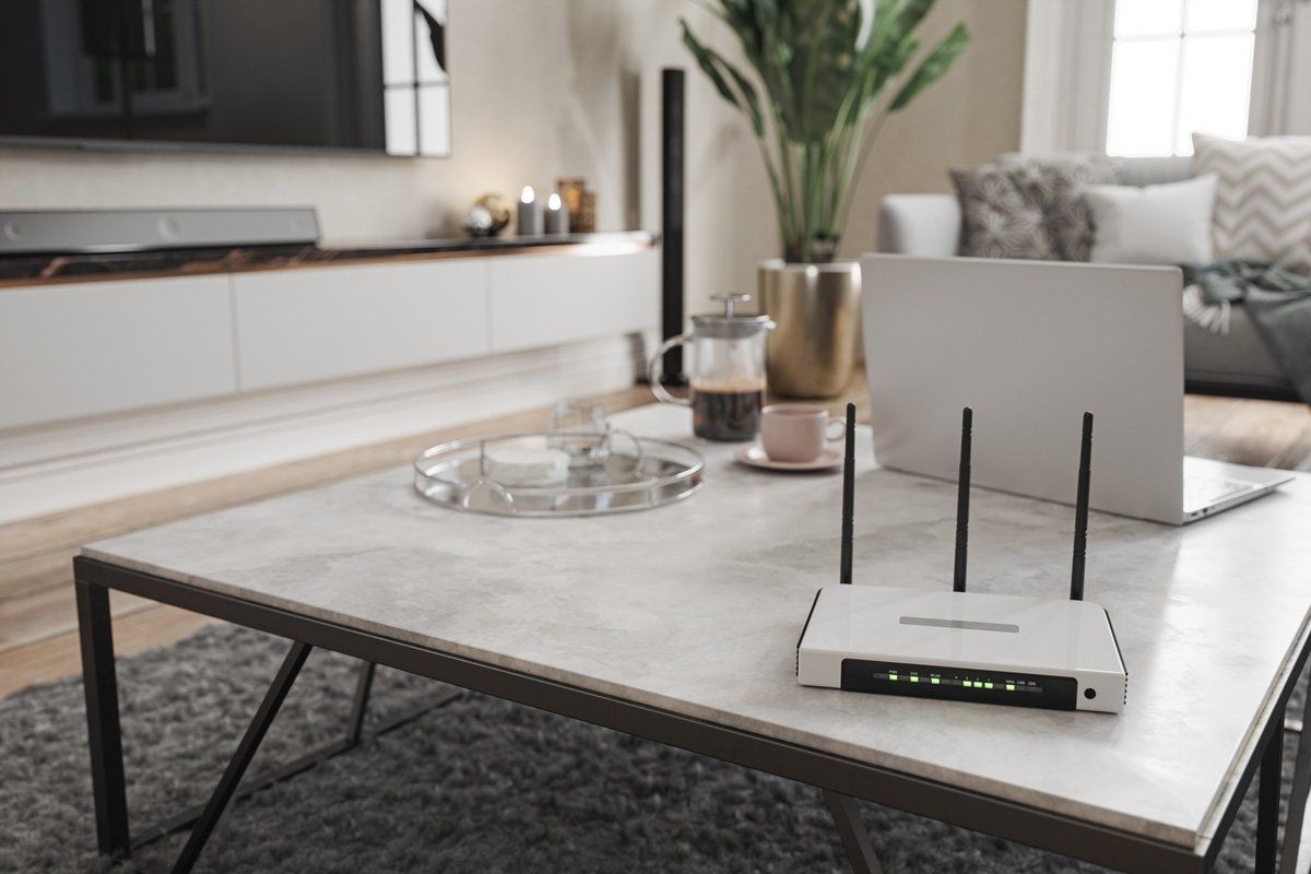 Internet Router and Laptop on the Table — Los Angeles, CA — The Phone Smith