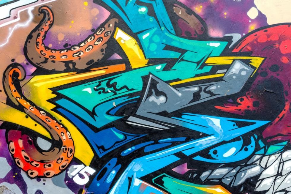 Colorful Graffiti Wall With the Number 45 on It — Capital Ultimate Facility in Canberra, ACT