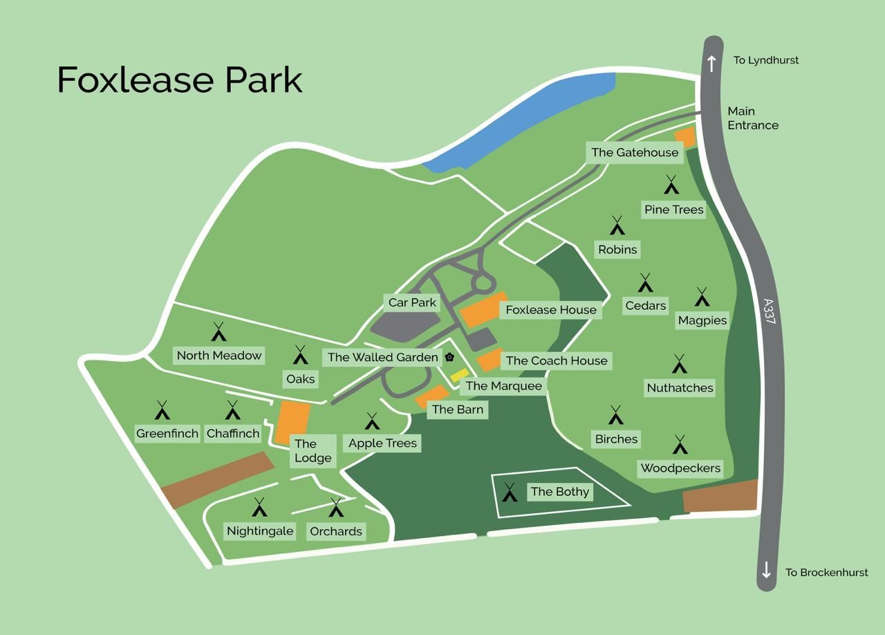 Map of Foxlease Park Lyndhurst