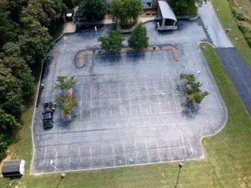 Parking Lot Before — Bristol, VA — Precision Pavement Markings