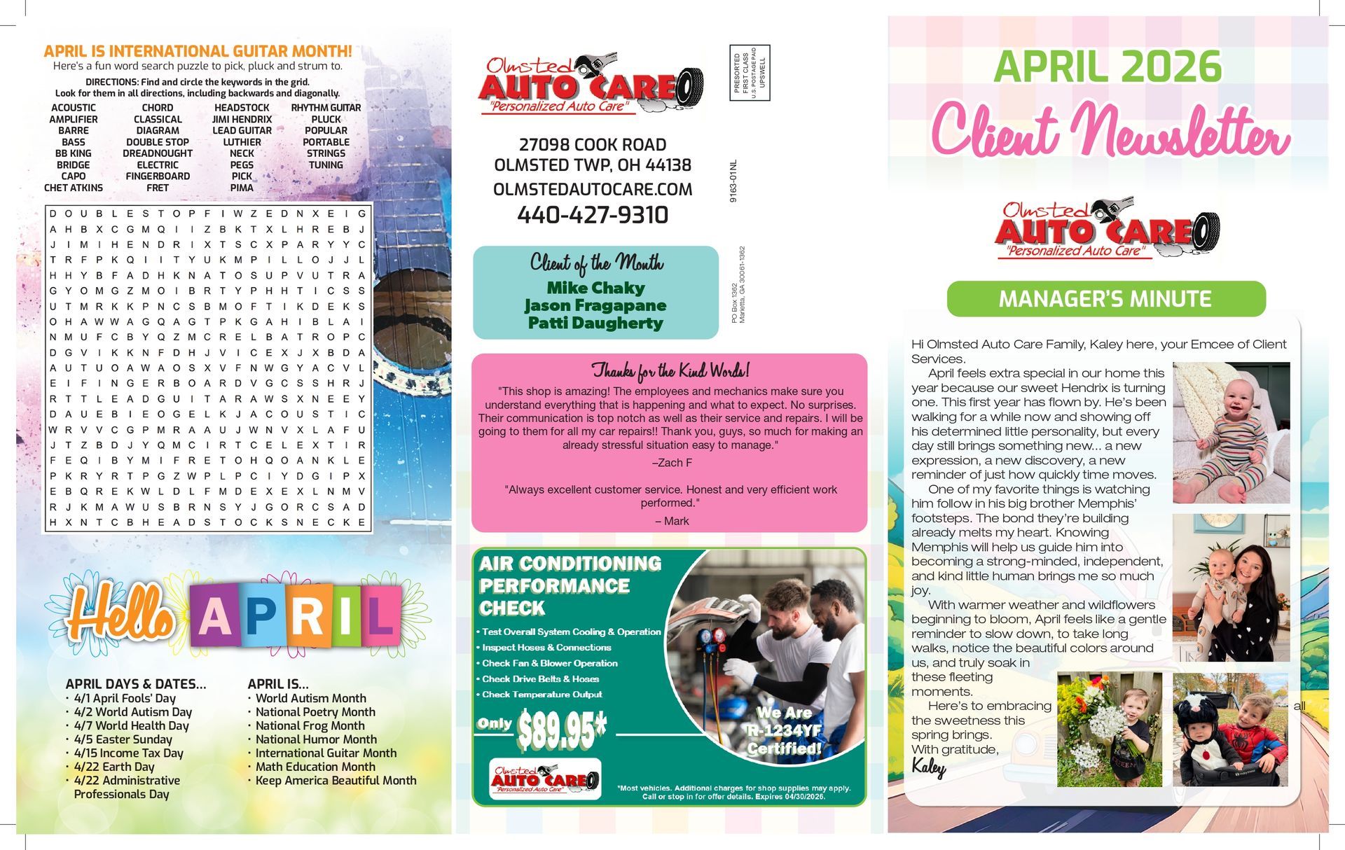 Newsletter - Olmsted Auto Care