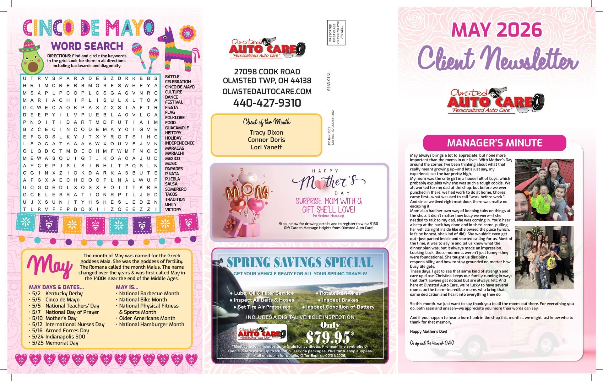 Newsletter - Olmsted Auto Care