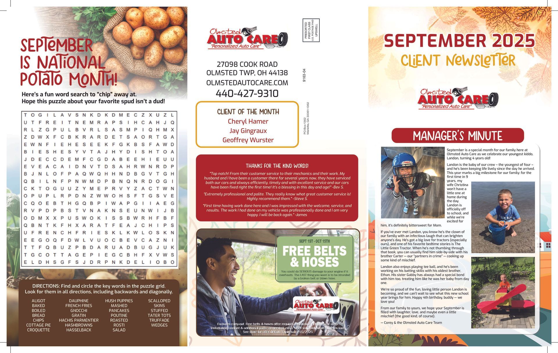 Newsletter - Olmsted Auto Care