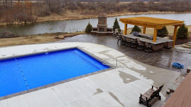 View of the Pool in Landscape - Pool Installation in Churubusco, IN